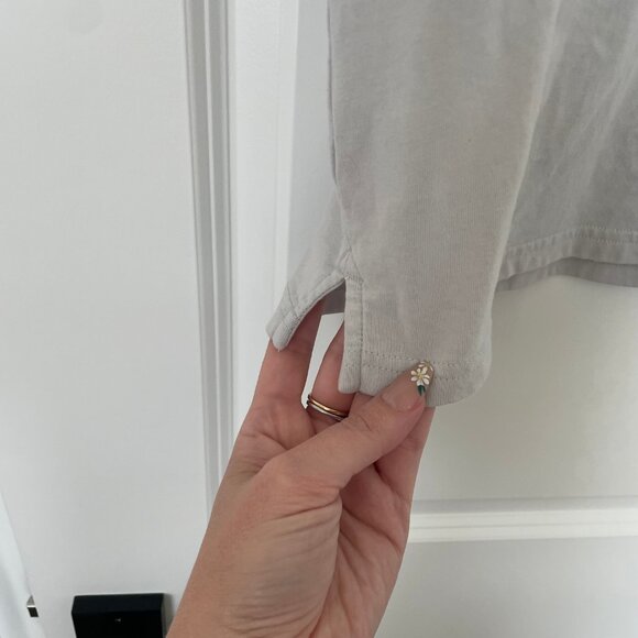 GAP Men’s Cotton Henley T-Shirt – Light Grey, Size M, Casual Everyday Tee - Picture 4 of 6